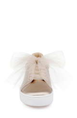 Soft Nude | Gem Dressy Satin Sneakers Front