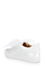 White | Gem Dressy Satin Sneakers Back Side