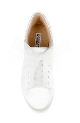 White | Gem Dressy Satin Sneakers Top