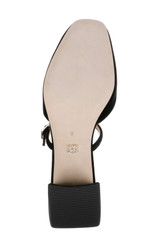 Black Velvet | Valarie Block Heel Mary Jane Mules Sole