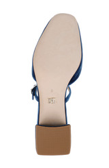 Blue Velvet | Valarie Block Heel Mary Jane Mules Sole
