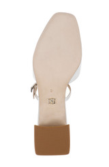 White Crepe | Valarie Block Heel Mary Jane Mules Sole