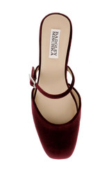 Wine Velvet | Valarie Block Heel Mary Jane Mules Top