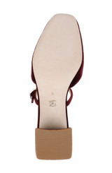 Wine Velvet | Valarie Block Heel Mary Jane Mules Sole