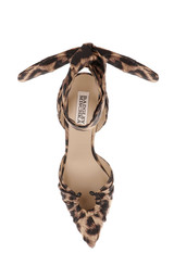 Natural Leopard | Vania Leopard Print Ankle Tie Pumps Top