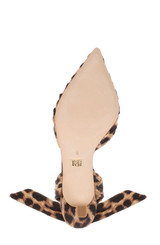Natural Leopard | Vania Leopard Print Ankle Tie Pumps Sole