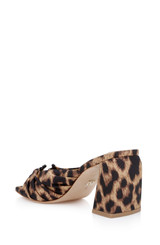 Natural Leopard | Vayla Ruched Block Heel Mule Sandal Back Side