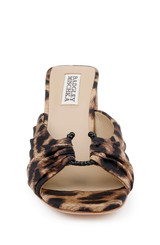 Natural Leopard | Vayla Ruched Block Heel Mule Sandal Front