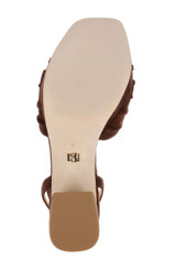 Coffee Suede | Veda Platform Block Heel Sandal with Ankle Strap Sole