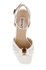 White Leather | Veda Platform Block Heel Sandal with Ankle Strap Top