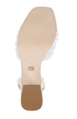 White Leather | Veda Platform Block Heel Sandal with Ankle Strap Sole