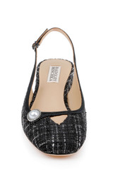 Black Multi | Veera Tweed Slingback Pumps with Pearl Detail Front