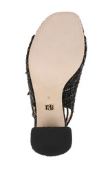 Black Multi | Vella Tweed Pearl Embellished Block Heel Sandals Sole