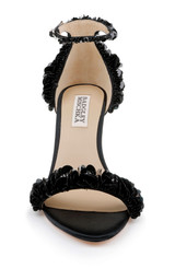 Black | Venus Sequin & Crystal Ankle Strap Heels Front