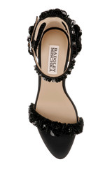 Black | Venus Sequin & Crystal Ankle Strap Heels Top