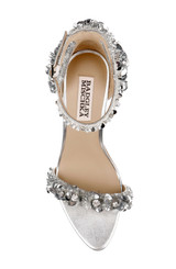 Silver Metallic | Venus Sequin & Crystal Ankle Strap Heels Top
