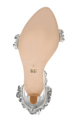 Silver Metallic | Venus Sequin & Crystal Ankle Strap Heels Sole