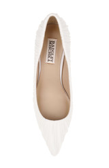 White Fabric | Veronika Ruched Pointed Toe Pumps Top