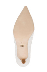 White Fabric | Veronika Ruched Pointed Toe Pumps Sole