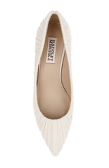 Ivory Fabric | Verity Ruched Kitten Heel Pumps Top