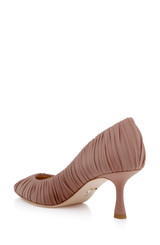 Nude Fabric | Verity Ruched Kitten Heel Pumps Back Side