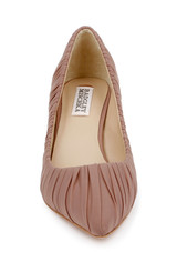 Nude Fabric | Verity Ruched Kitten Heel Pumps Front