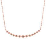 Rose Gold | Diamond Curved Bar Collar Necklace Back