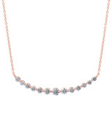 Rose Gold | Diamond Curved Bar Collar Necklace Front