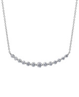 White Gold | Diamond Curved Bar Collar Necklace Front