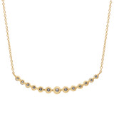 Yellow Gold | Diamond Curved Bar Collar Necklace Back