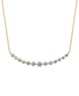 Yellow Gold | Diamond Curved Bar Collar Necklace Front