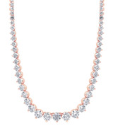 Rose Gold | 15CTTW Diamond Graduated Collar Necklace Front
