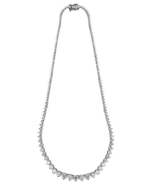 White Gold | 15CTTW Diamond Graduated Collar Necklace Side