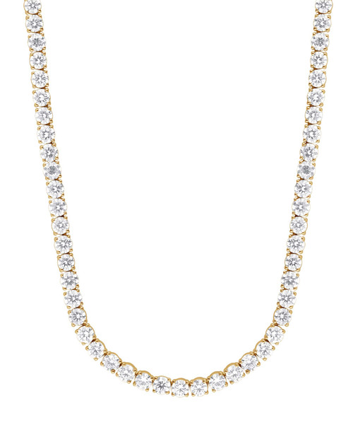 Yellow Gold | 28 1/2CTTW Diamond Tennis Necklace Front
