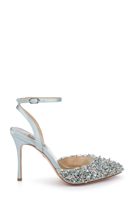 Mist Blue | Nicolitie Crystal & Pearl Covered Stiletto