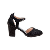 Black | Girls' Diamante Buckle Dress Heels