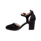 Black | Girls' Diamante Buckle Dress Heels