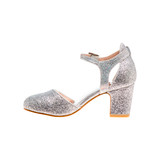 Silver | Girls' Diamante Buckle Dress Heels