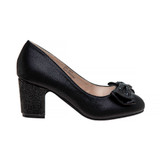 Black | Girls' Sparkle Studded Bow Dress Shoes