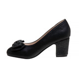 Black | Girls' Sparkle Studded Bow Dress Shoes