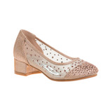 Rose Gold | Girls’ Mesh Heeled Party Shoes