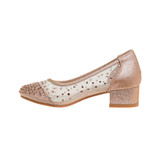 Rose Gold | Girls’ Mesh Heeled Party Shoes