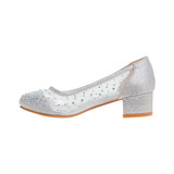 Silver | Girls’ Mesh Heeled Party Shoes