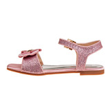 Pink | Girls’ Open-Toe Glitter & Bow Sandals