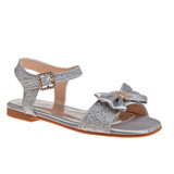 Silver | Girls’ Open-Toe Glitter & Bow Sandals