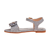 Silver | Girls’ Open-Toe Glitter & Bow Sandals