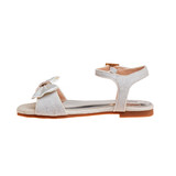 White | Girls’ Open-Toe Glitter & Bow Sandals