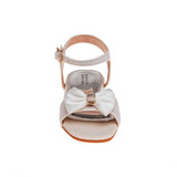 White | Girls’ Open-Toe Glitter & Bow Sandals