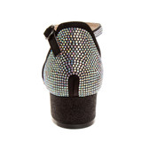 Black | Girls’ Studded Block Heeled 2-Piece Dress Shoe