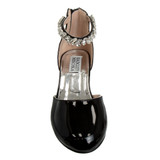 Black Patent | Girls’ Low-Heeled Signature Dress Shoe with Rhinestone Ankle Strap